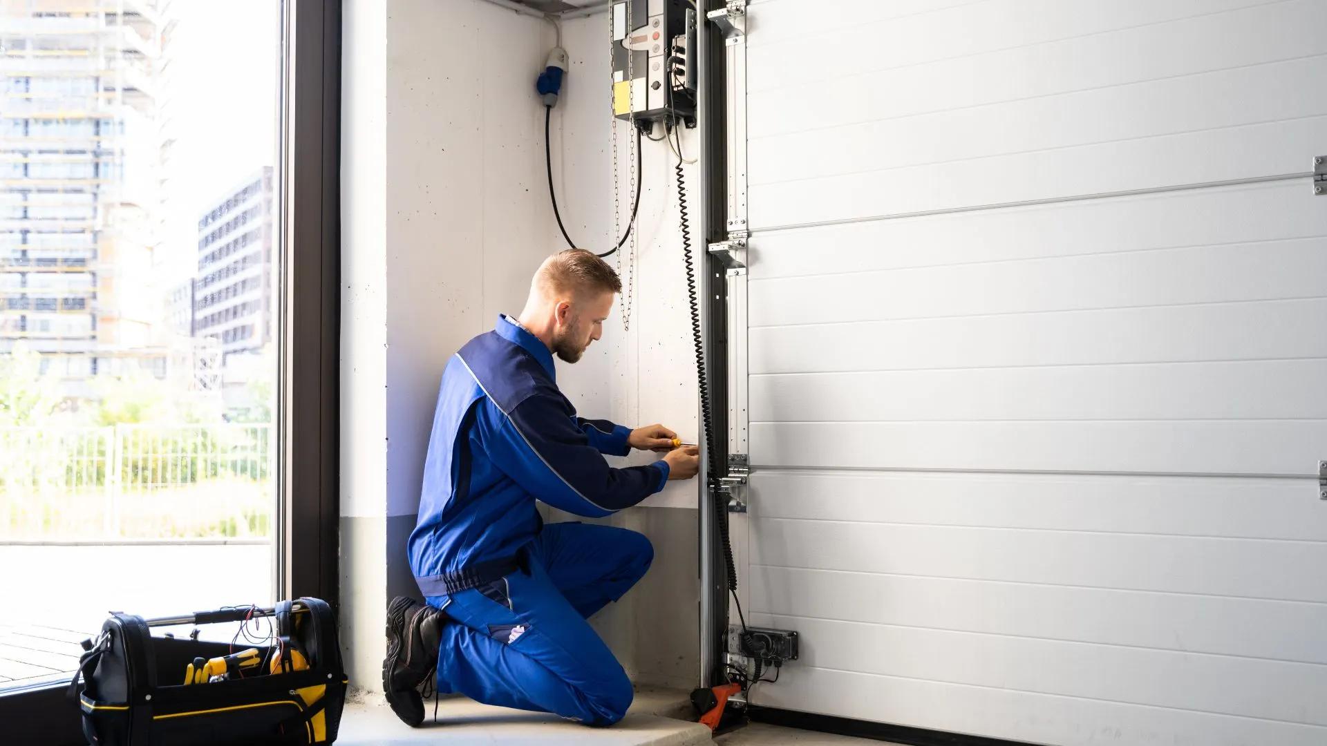 Single garage door installation